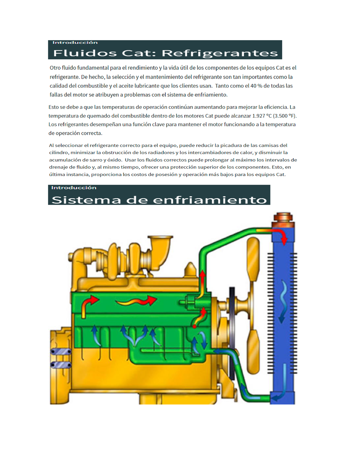 Refrigerante CAT - lubricantes cat - Tecnología Aplicada - Studocu