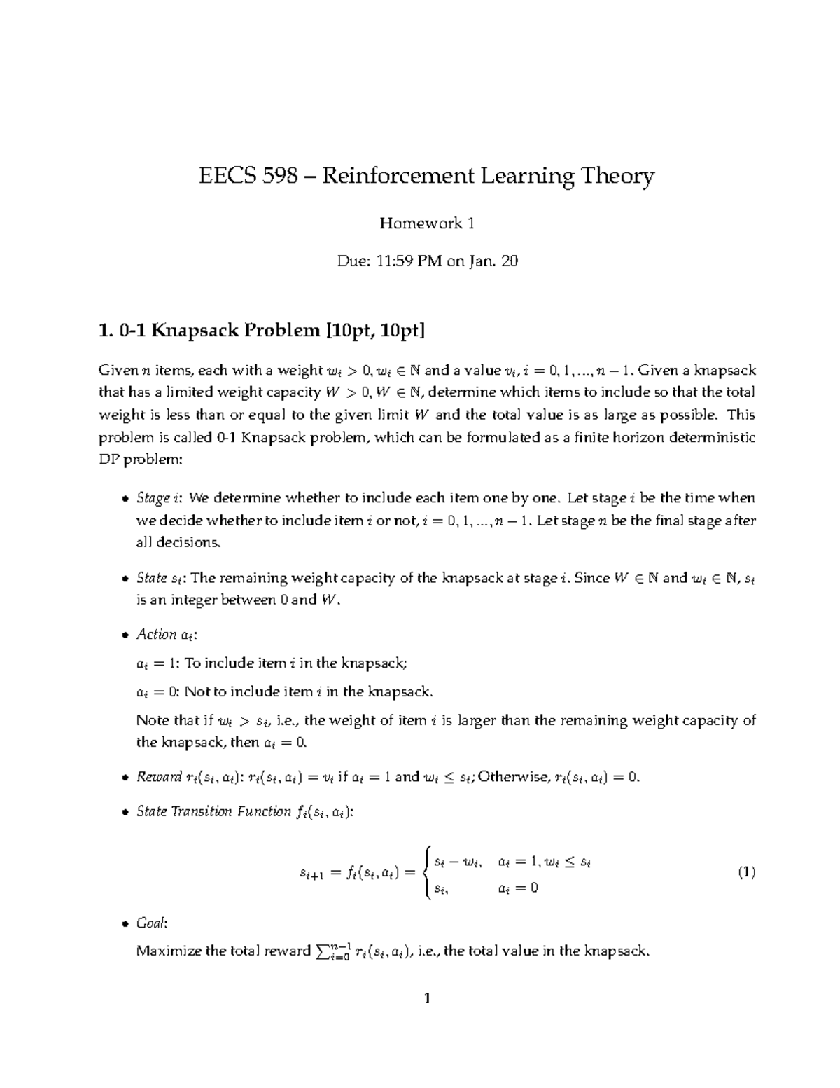 reinforcement learning homework solutions