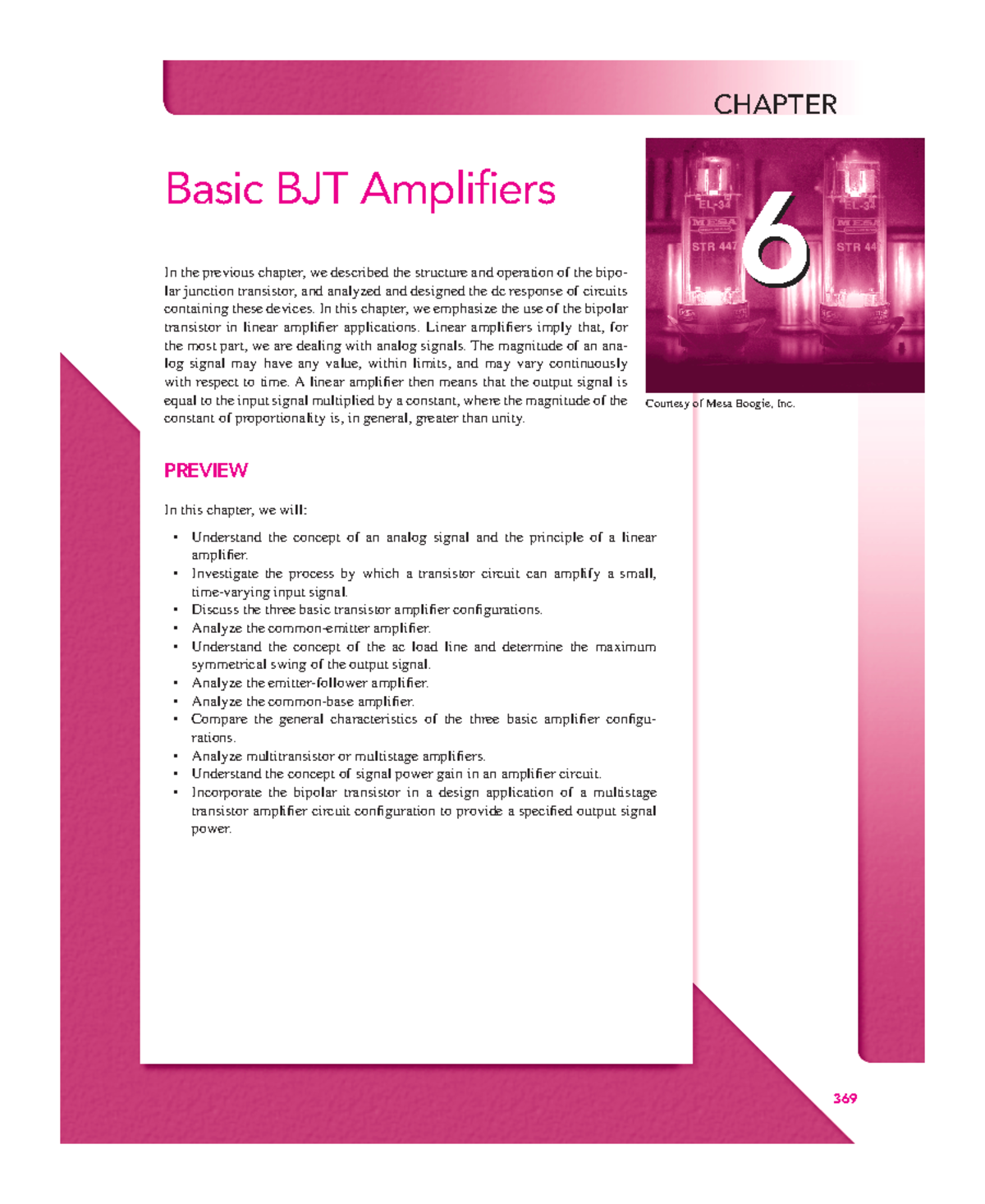 Basic BJT Amplifiers - 369 Basic BJT Amplifiers In the previous chapter ...