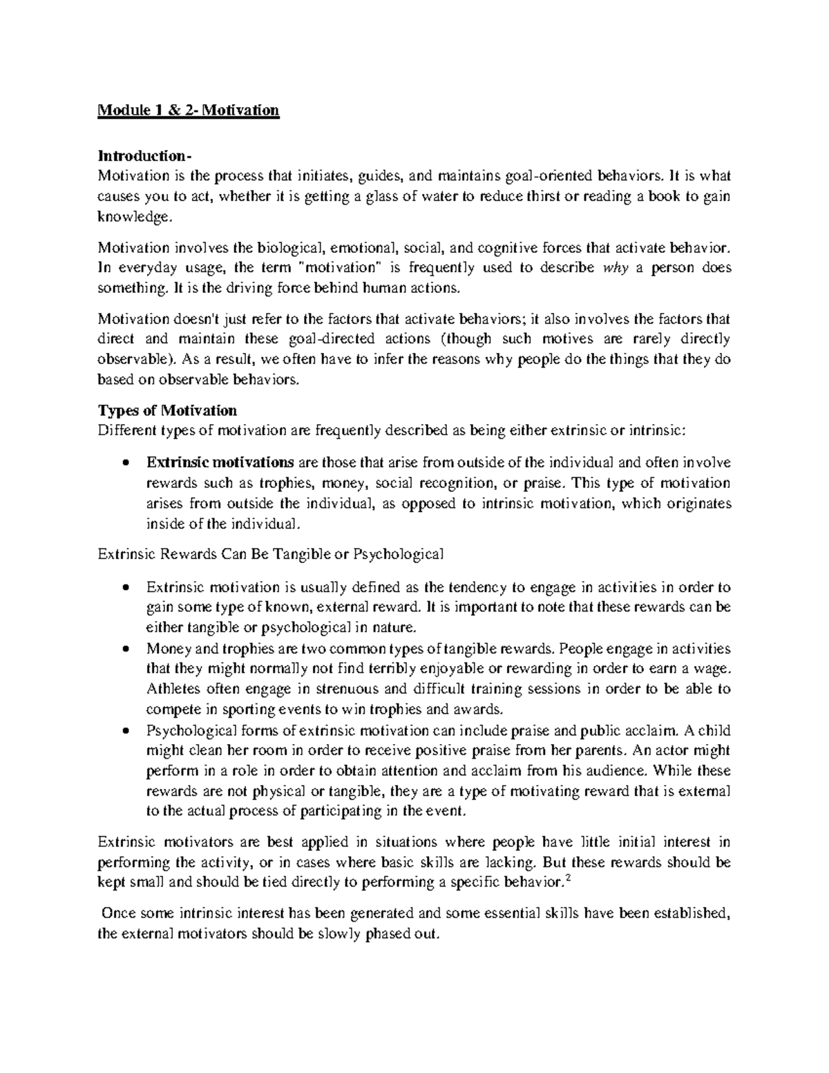 Reference Material- Module 1 & 2 - Module 1 & 2- Motivation ...