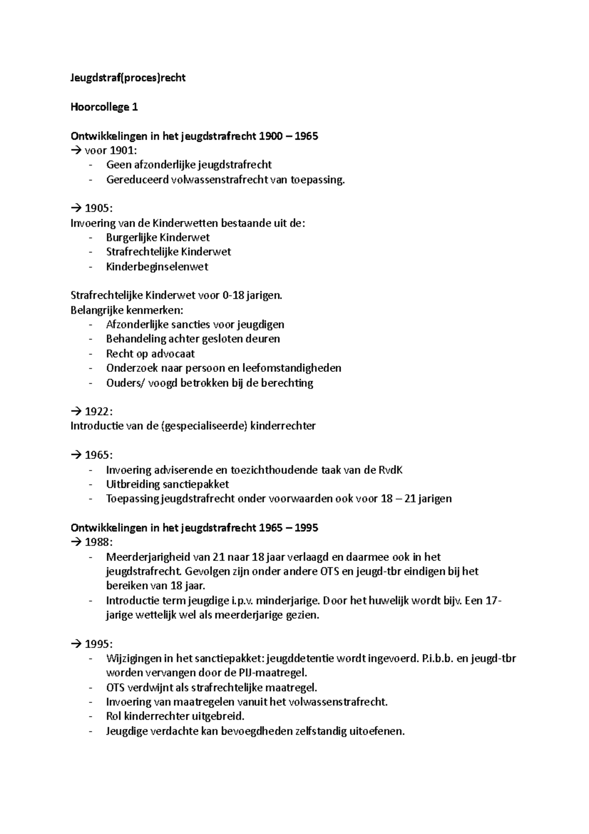 Jeugdstrafrecht - 1905: Invoering Van De Kinderweten Bestaande Uit De ...