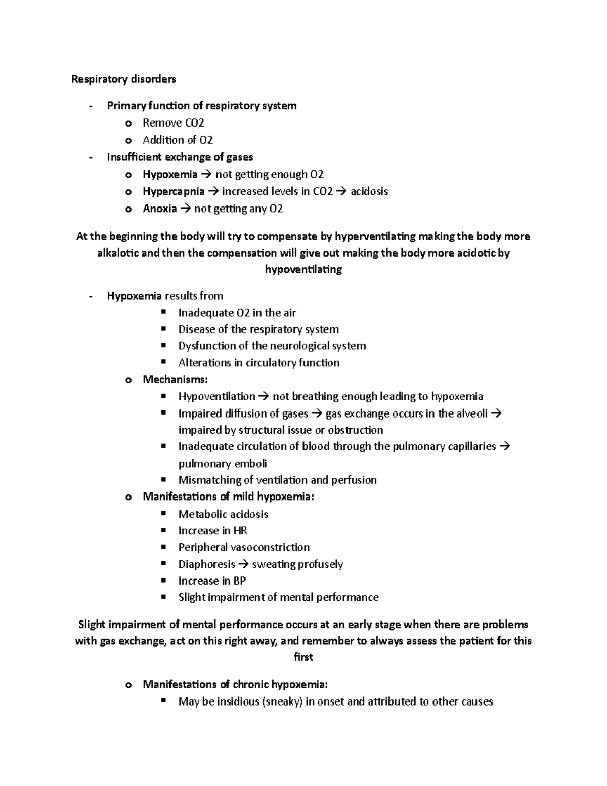 Review for exam 3 - Patho Exam 3 Notes - Respiratory disorders Primary ...