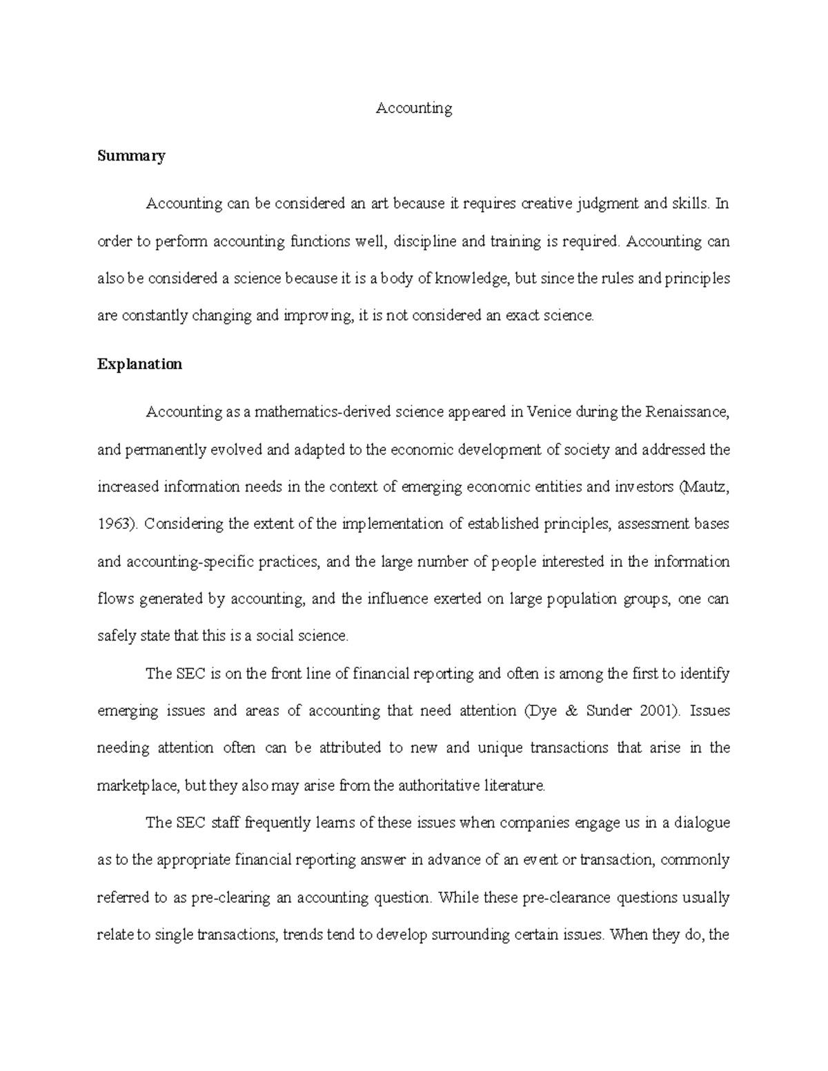 Accounting Grade B Accounting Summary Accounting Can Be