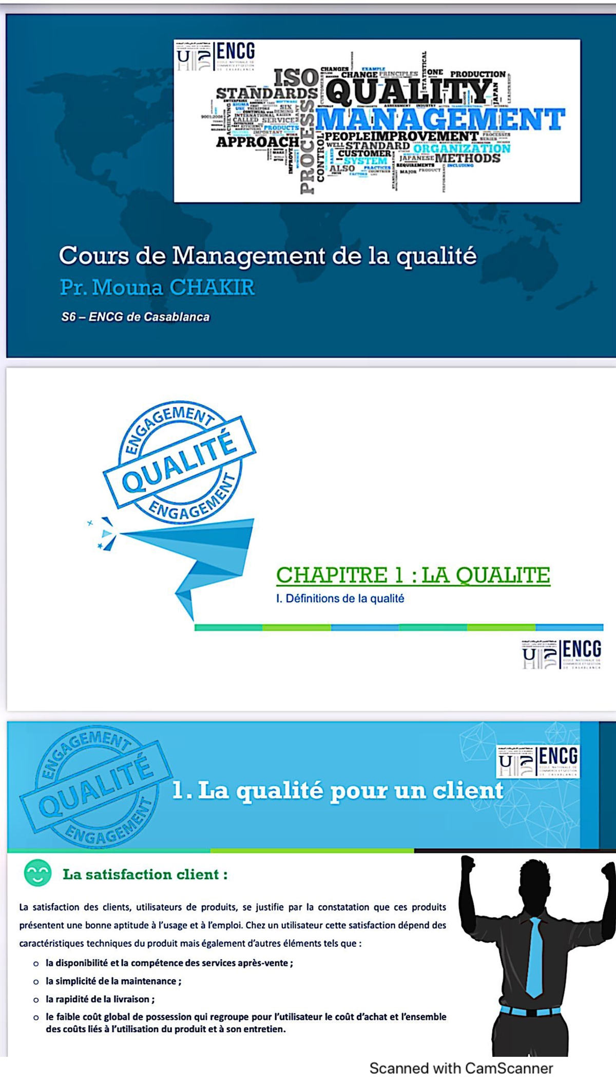 Cours MQ - Pr. Chakir (1st part) - management de la qualité - Studocu