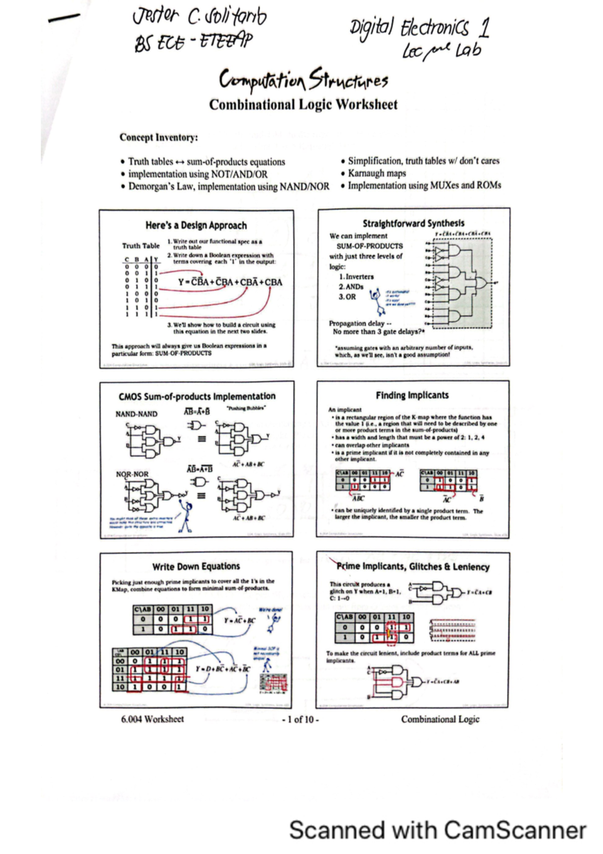 Activity 2 - Combinational Circuits Jes - Jester C BS Digital ...