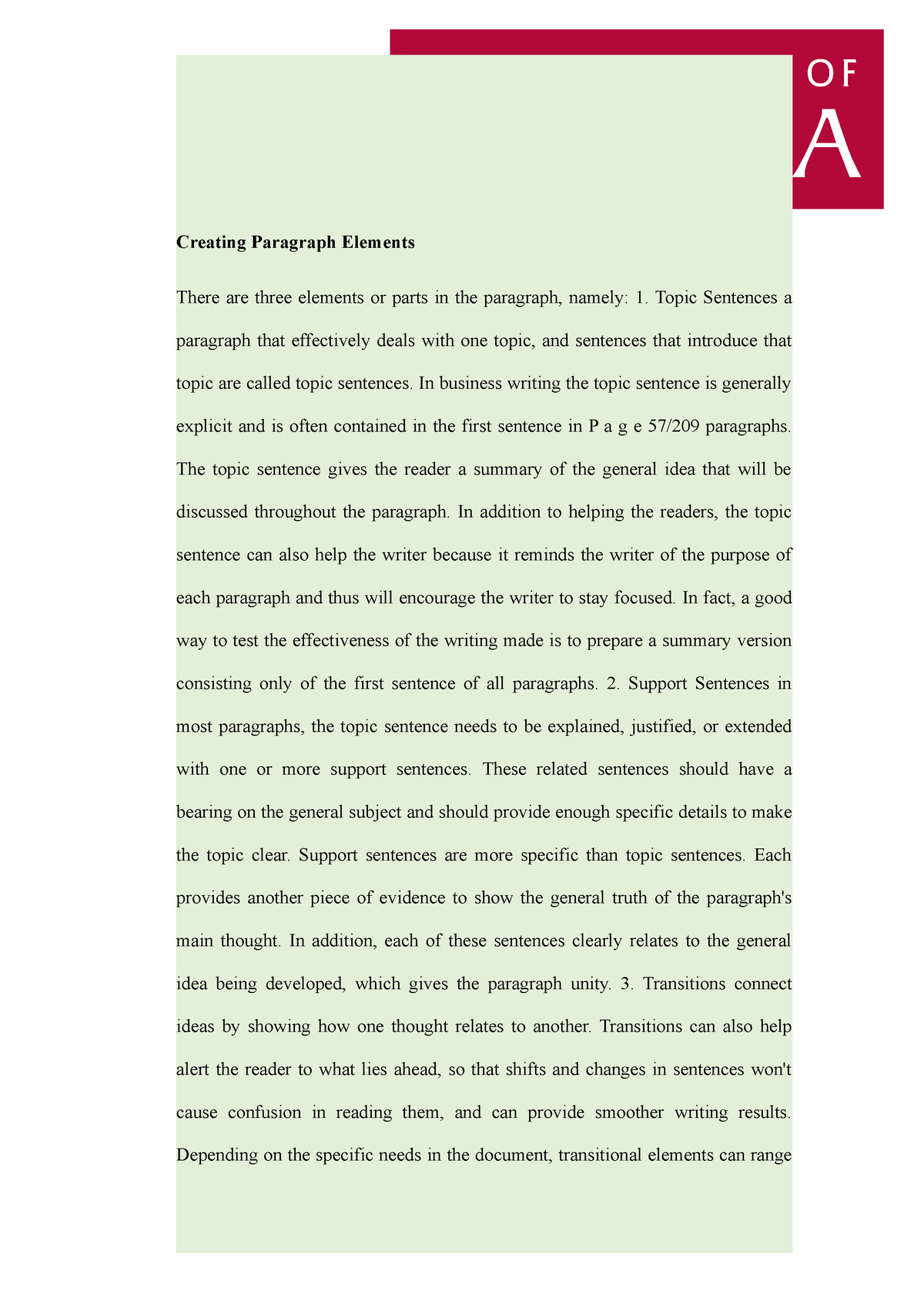 Documents Business - Creating Paragraph Elements - Creating Paragraph ...