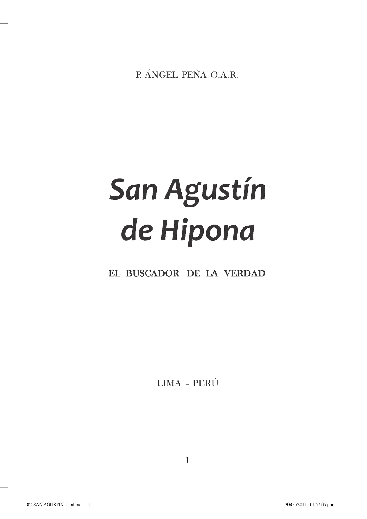 Agustin Hipona - RESUMEN - San Agustín De Hipona - Studocu