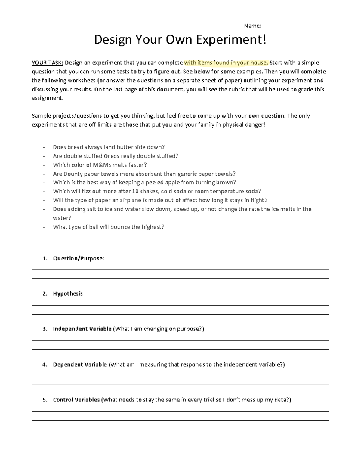 Scientific method lab nnrehnmsryhagbagb name design your own