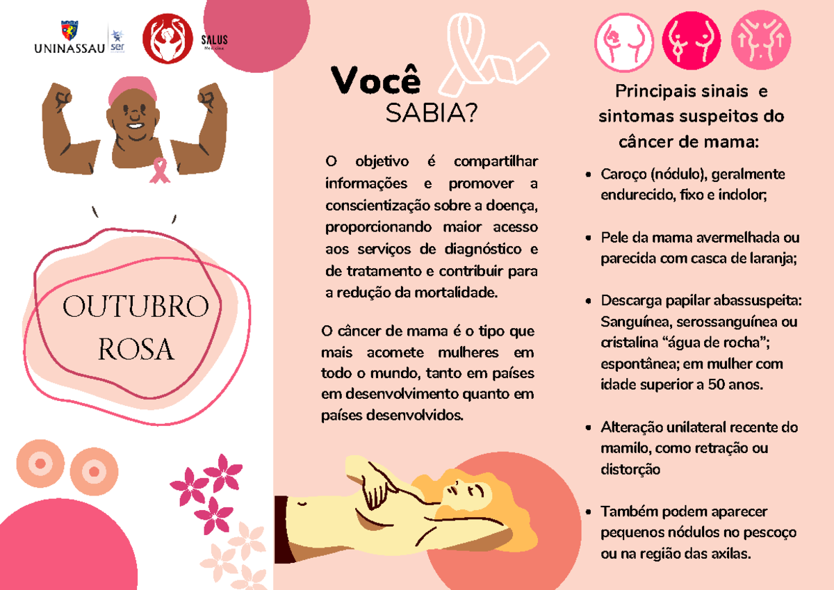 Folder concientização da prevenção ao câncer de mama - Você OUTUBRO ...