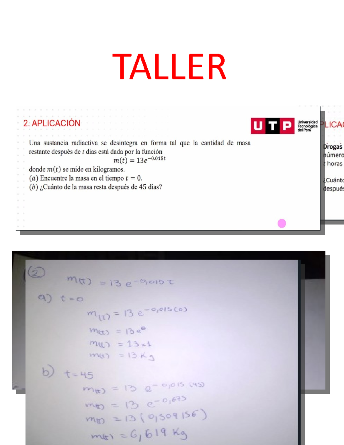 Taller - Fisica 2 - CALCULO APLICADO A LA FISICA 2 - TALLER - Studocu