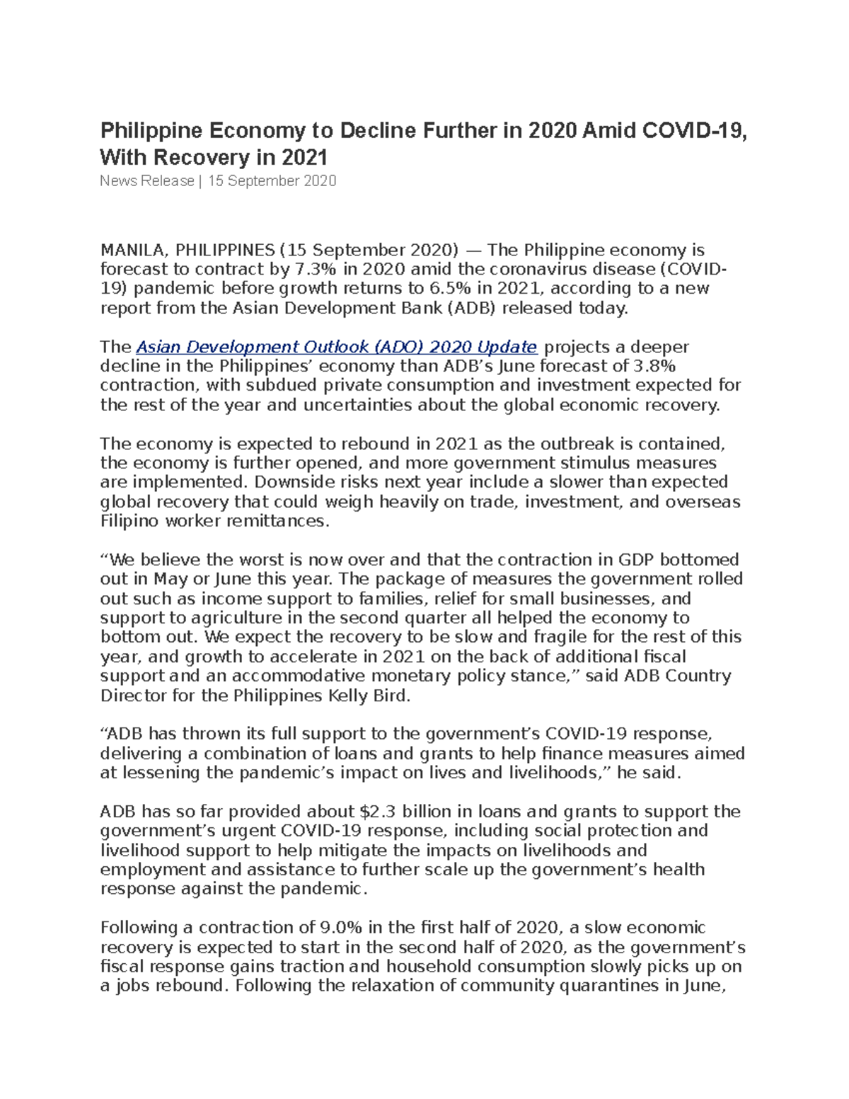 Economic issues about covid 19 and how it affects the lives of ...
