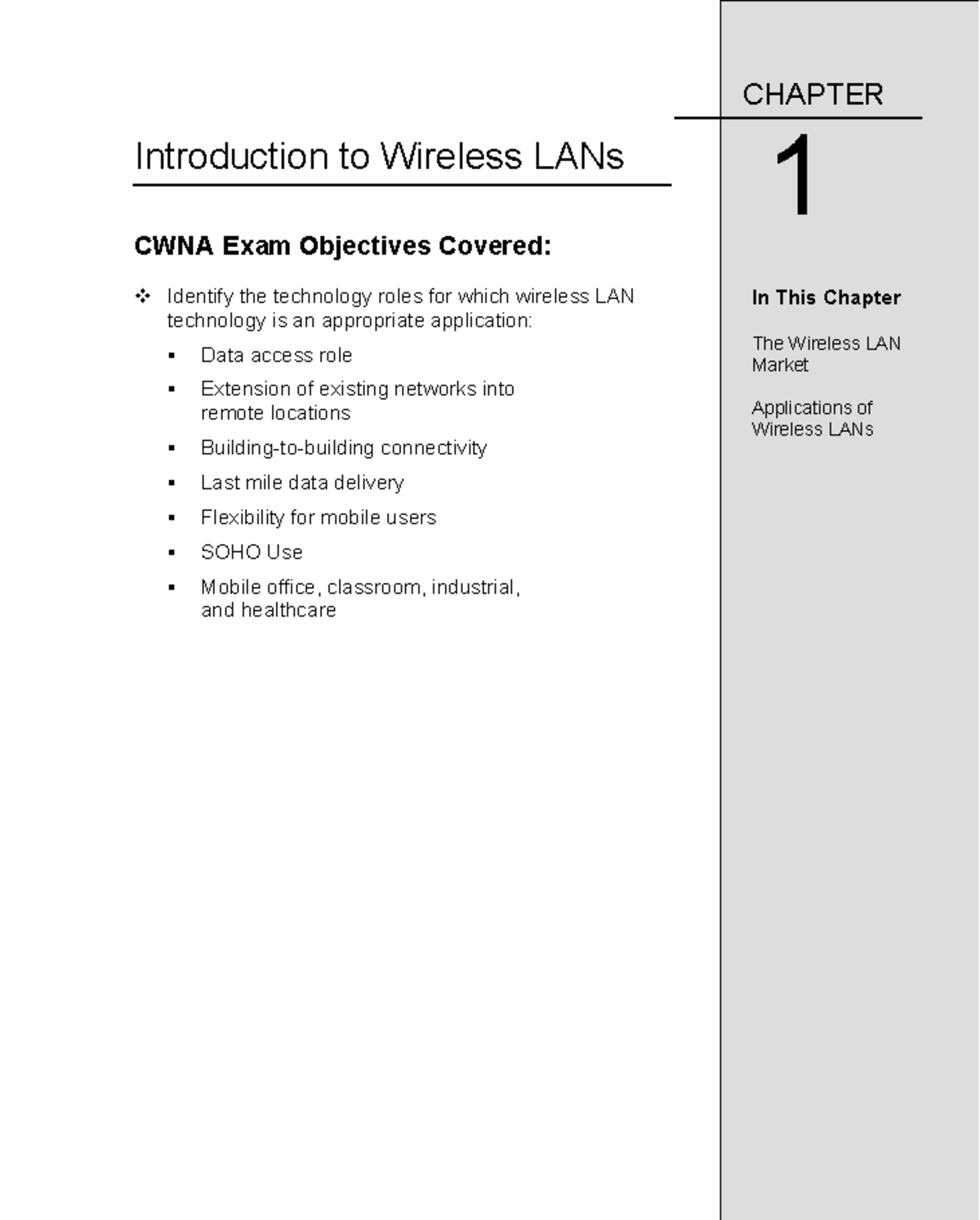 Chapter 1 WLAN - WLAN STUDY - CHAPTER Introduction to Wireless LANs ...