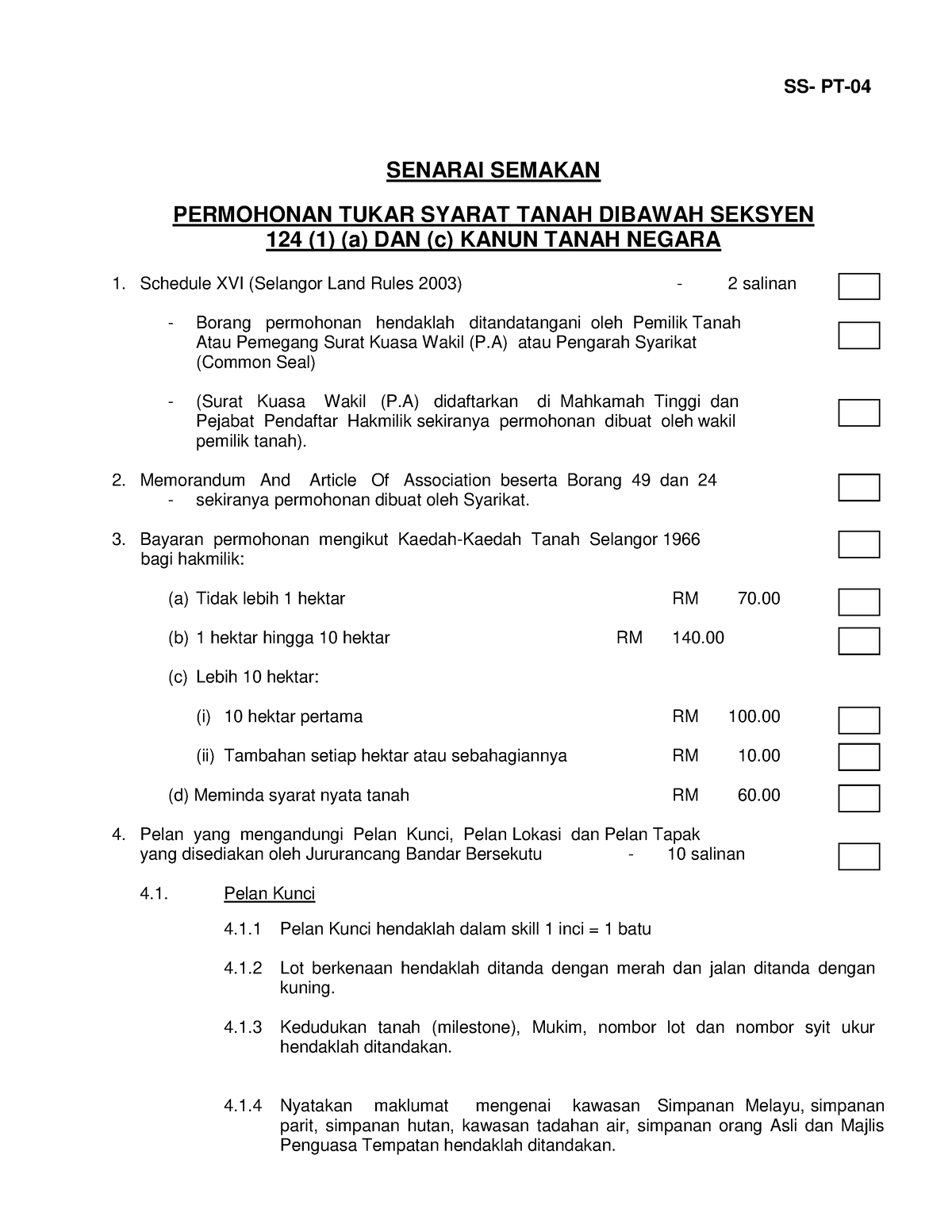 Checklist Pertukaran Nama Surat Tanah 