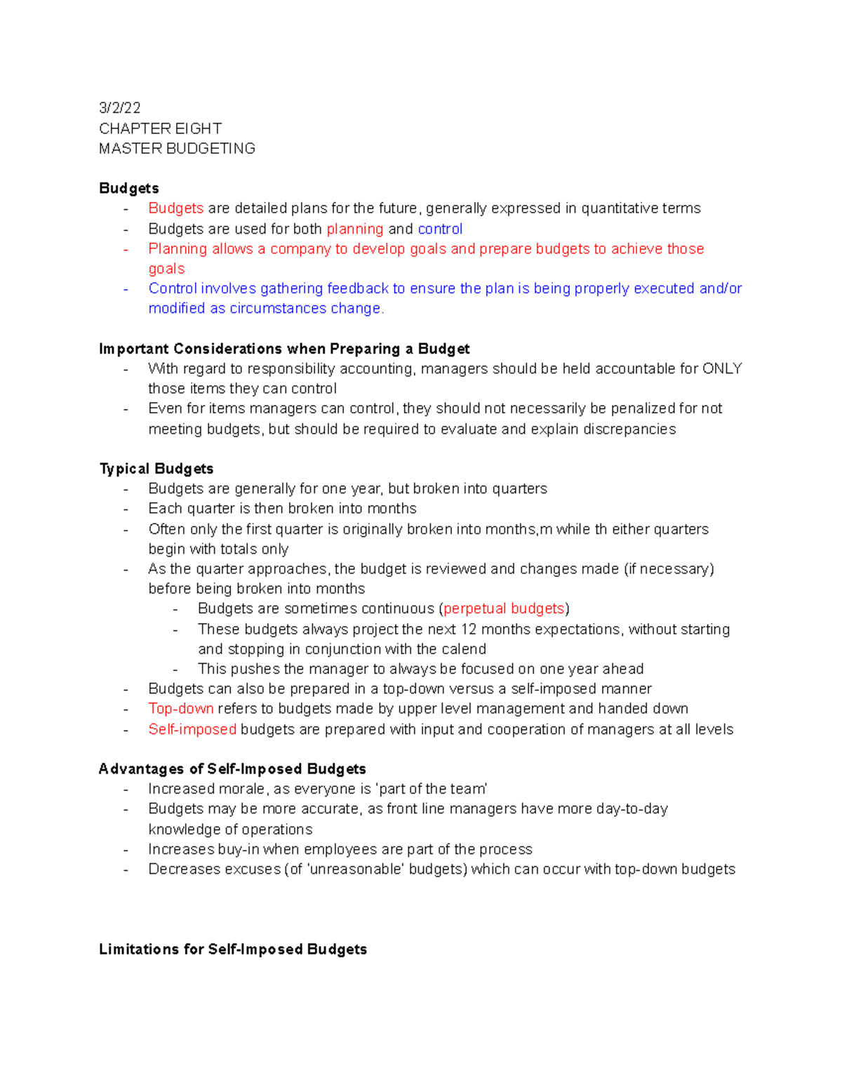 ACCTG 231 CH 8,9 - Class notes on chapters covered in class - 3/2 ...