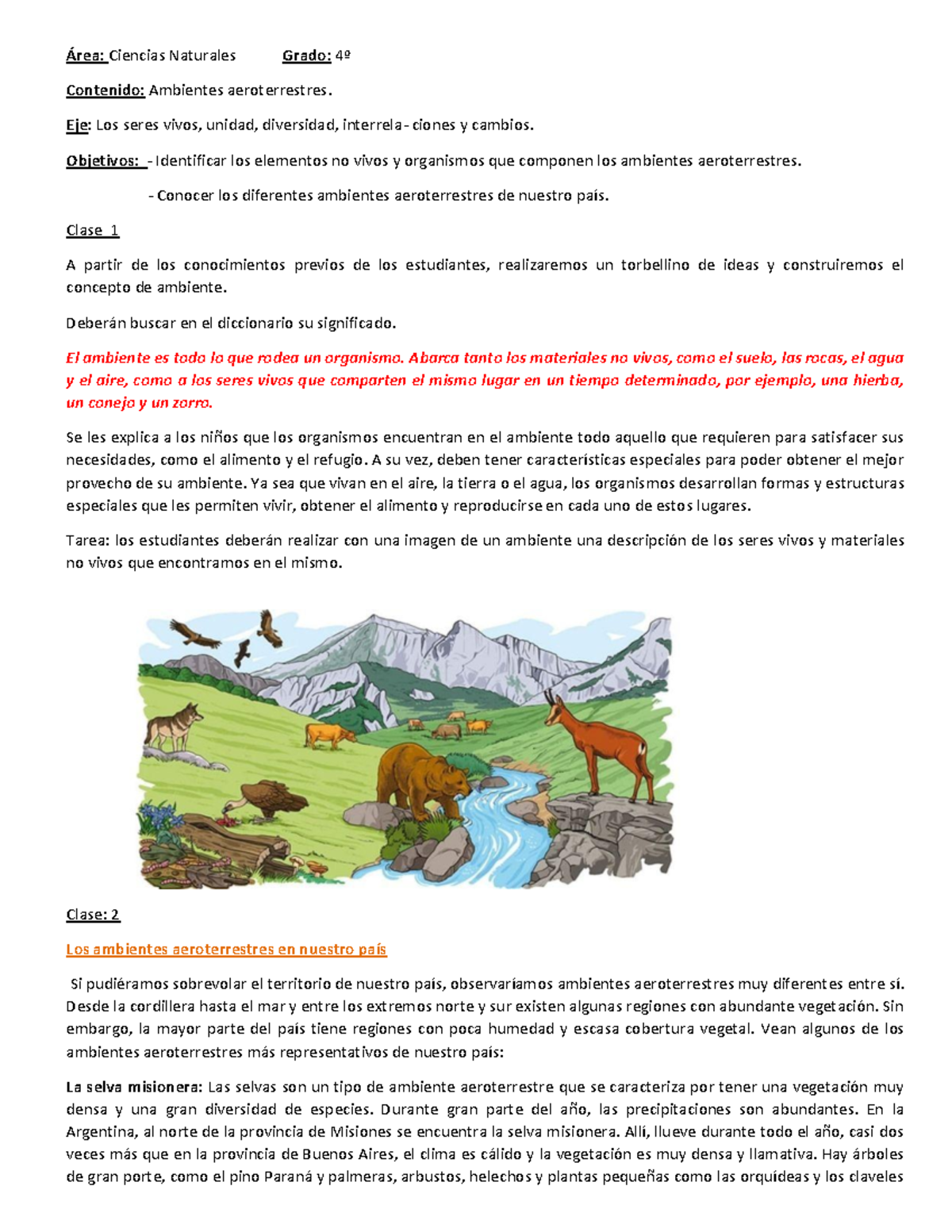 Ambiente Aeroterrestre 4º - Área: Ciencias Naturales Grado: 4º ...