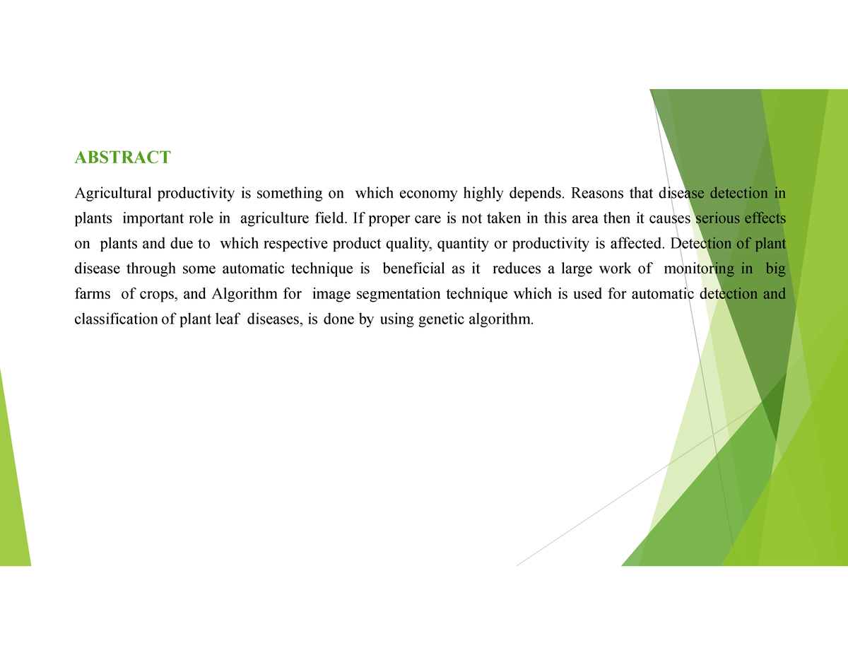 Ppt leaf disease - IOT LEAF DEASIESE - ABSTRACT Agricultural ...