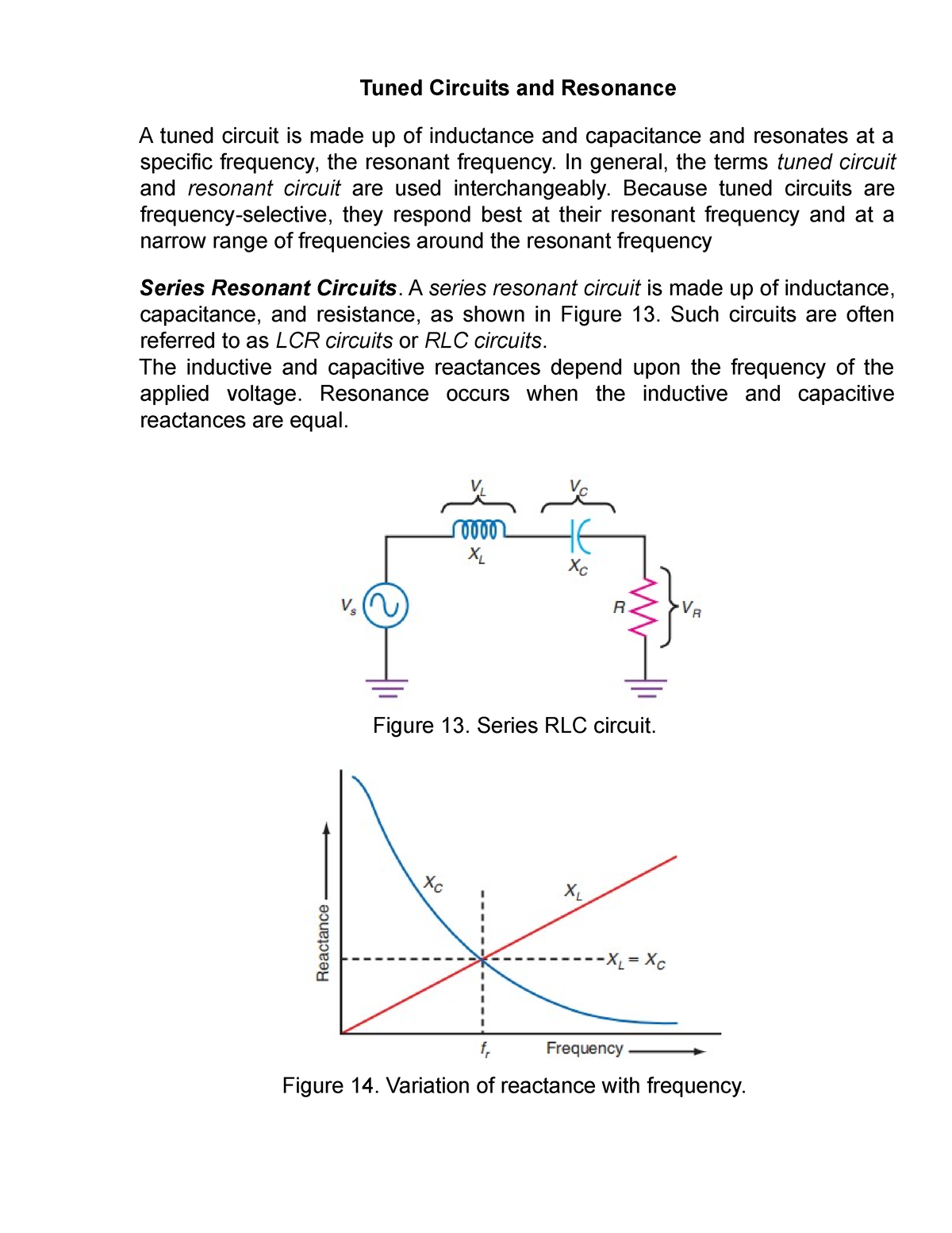 Tuned Circuits And Resonance In General The Terms Tuned Circuit And