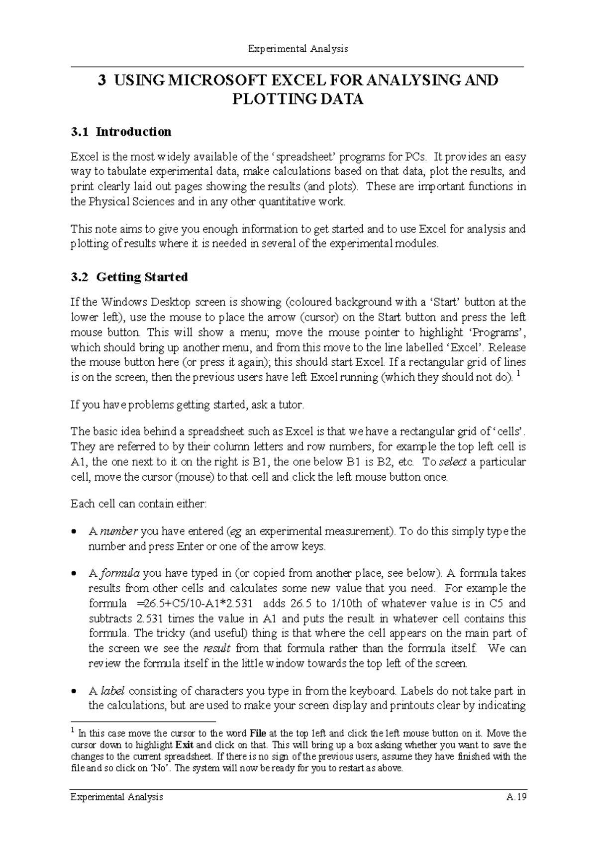 Excel For Data Analysis 3 USING MICROSOFT EXCEL FOR ANALYSING AND 