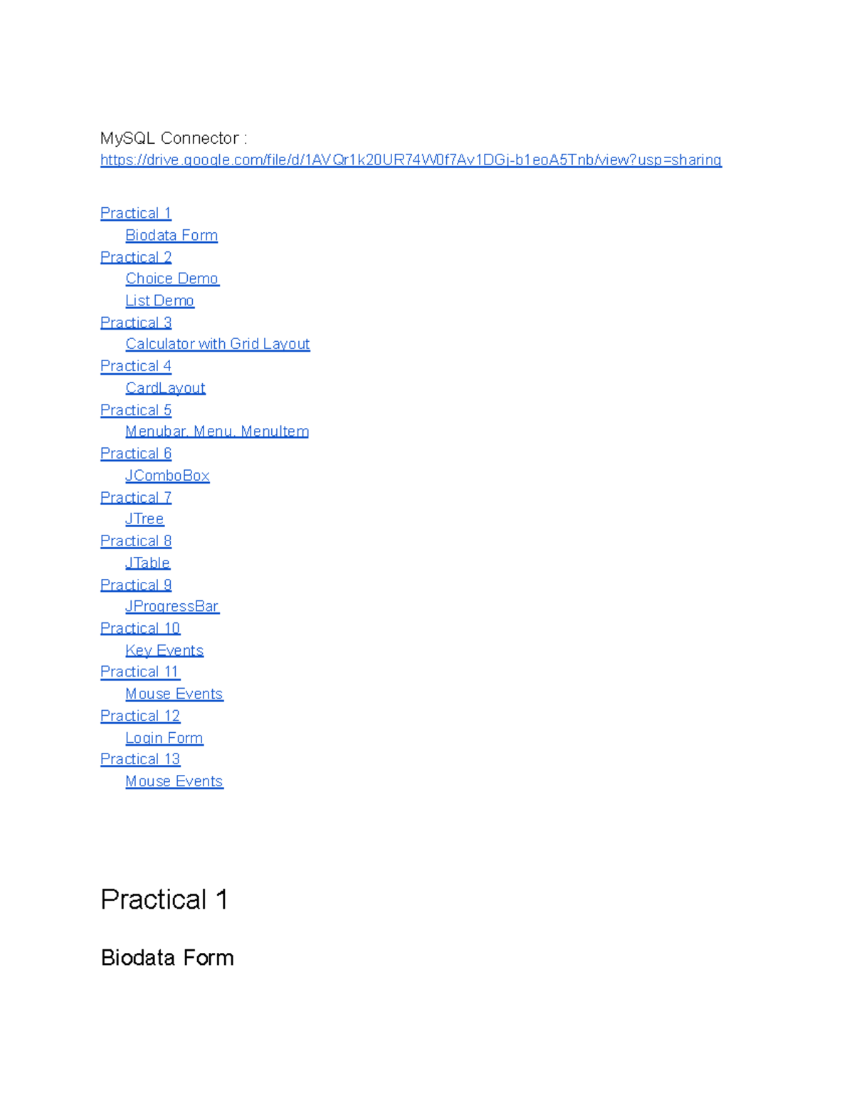 AJP Practicals 2023 - MySQL Connector : - Studocu