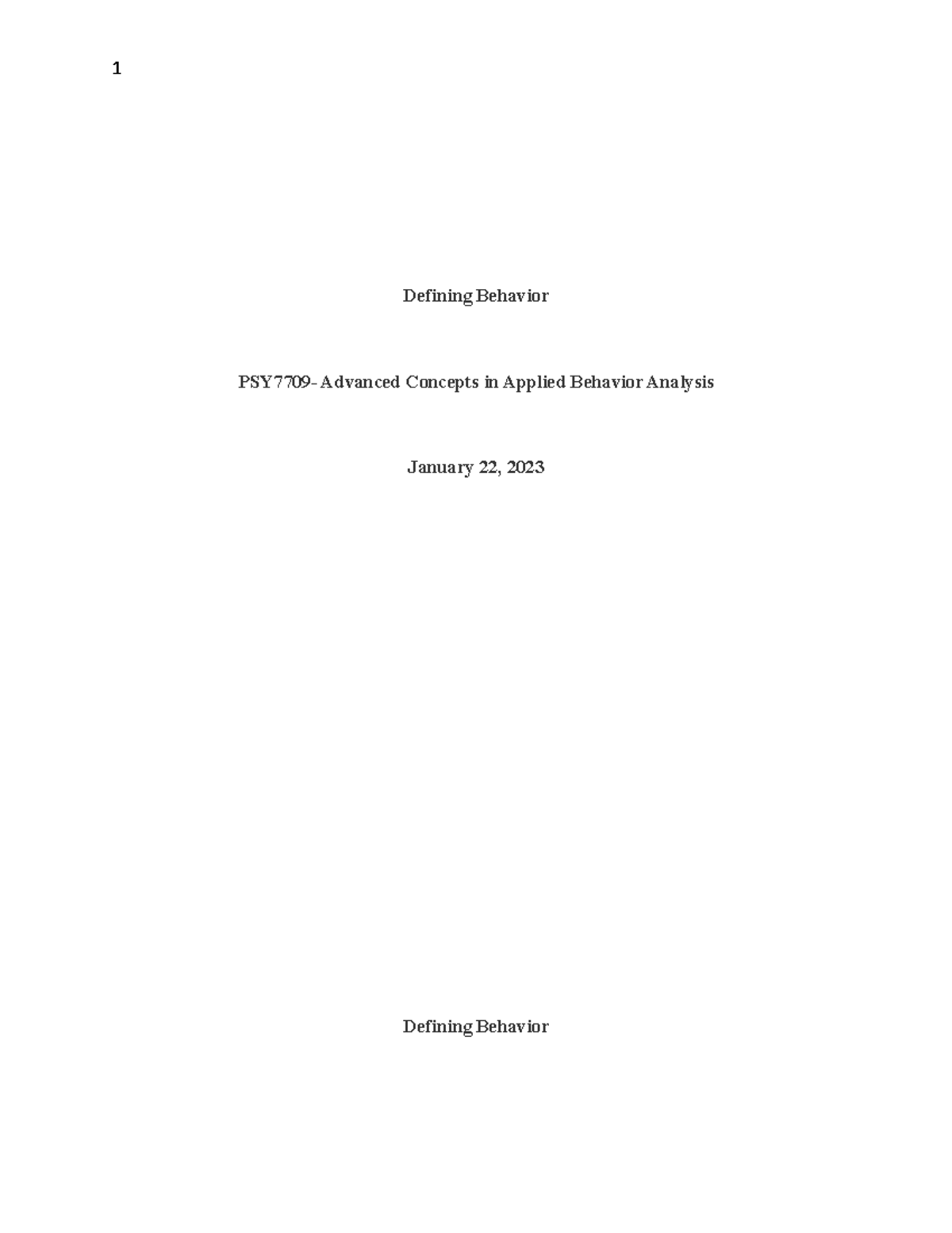 Defining behavior defining behavior psy7709 advanced concepts in
