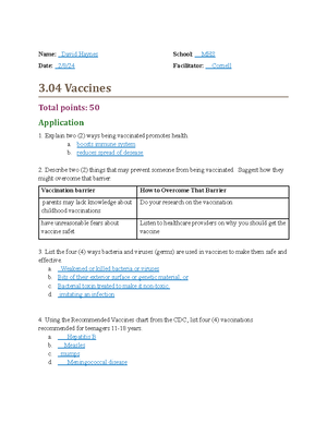 03-03 task - Task 03-03 - Health - Name: Date: 9/7/ School: MHS ...