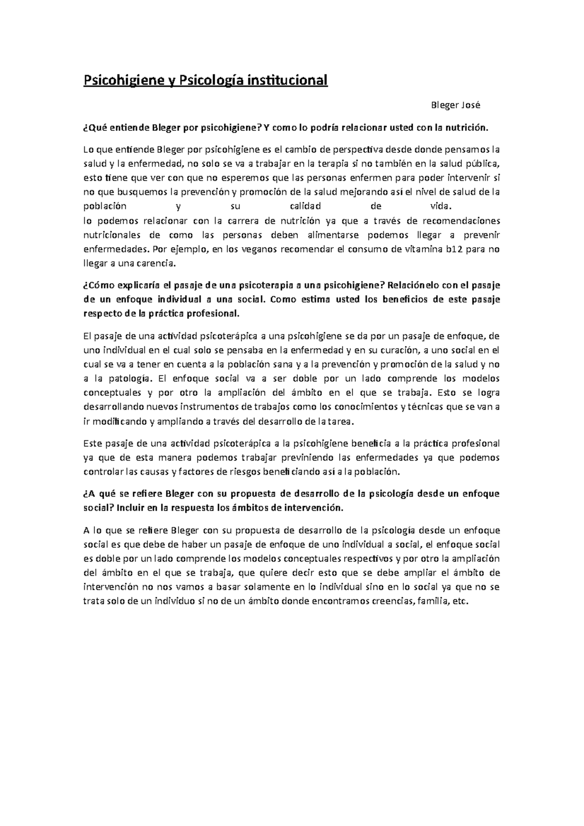 Bleger - nutricion unlam - Psicohigiene y Psicología institucional ...