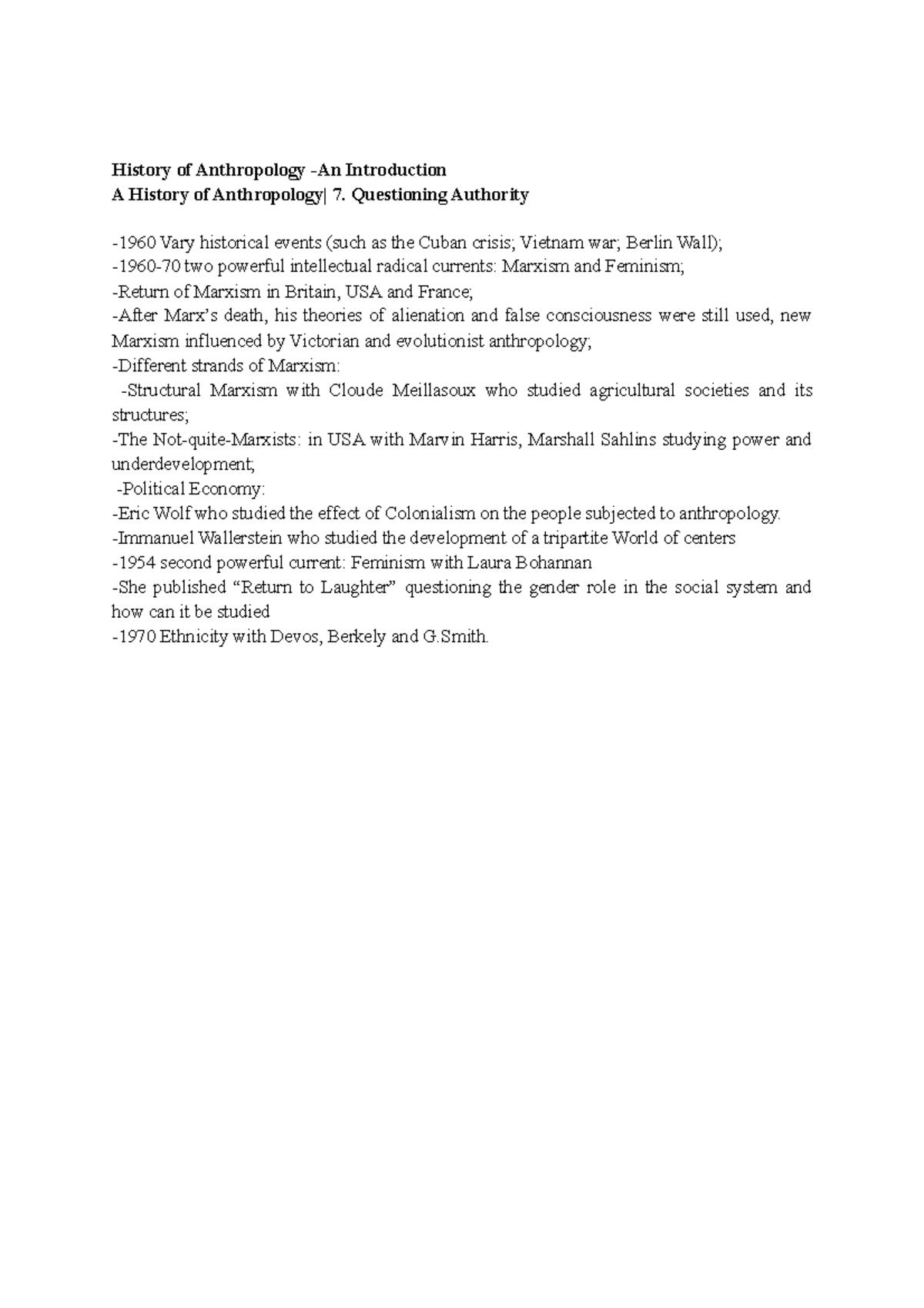 Questioning Authority - History of Anthropology -An Introduction A ...
