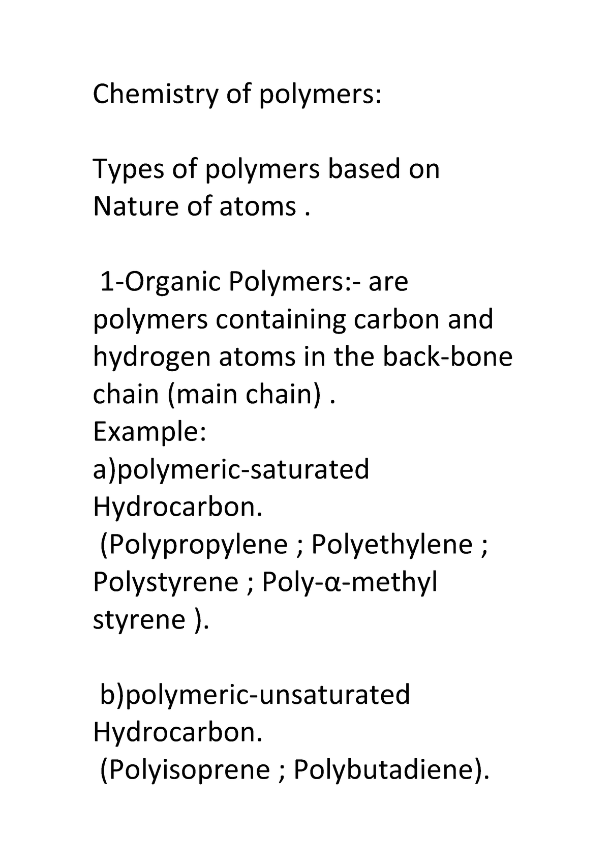 المستند (8)-1 - Polymers - Chemistry Of Polymers: Types Of Polymers ...