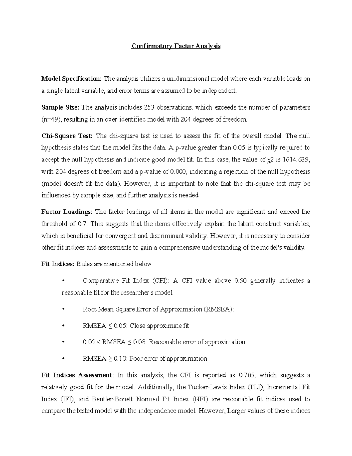 CFA - shared for understanding - Confirmatory Factor Analysis Model ...