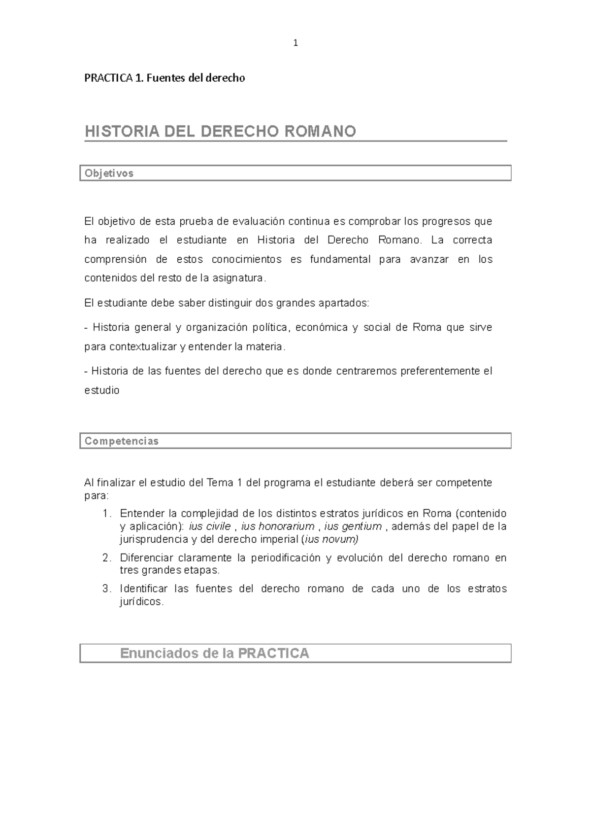 Practica 1 Fuentes Del Derecho 1 Practica 1 Fuentes Del Derecho Historia Del Derecho Romano