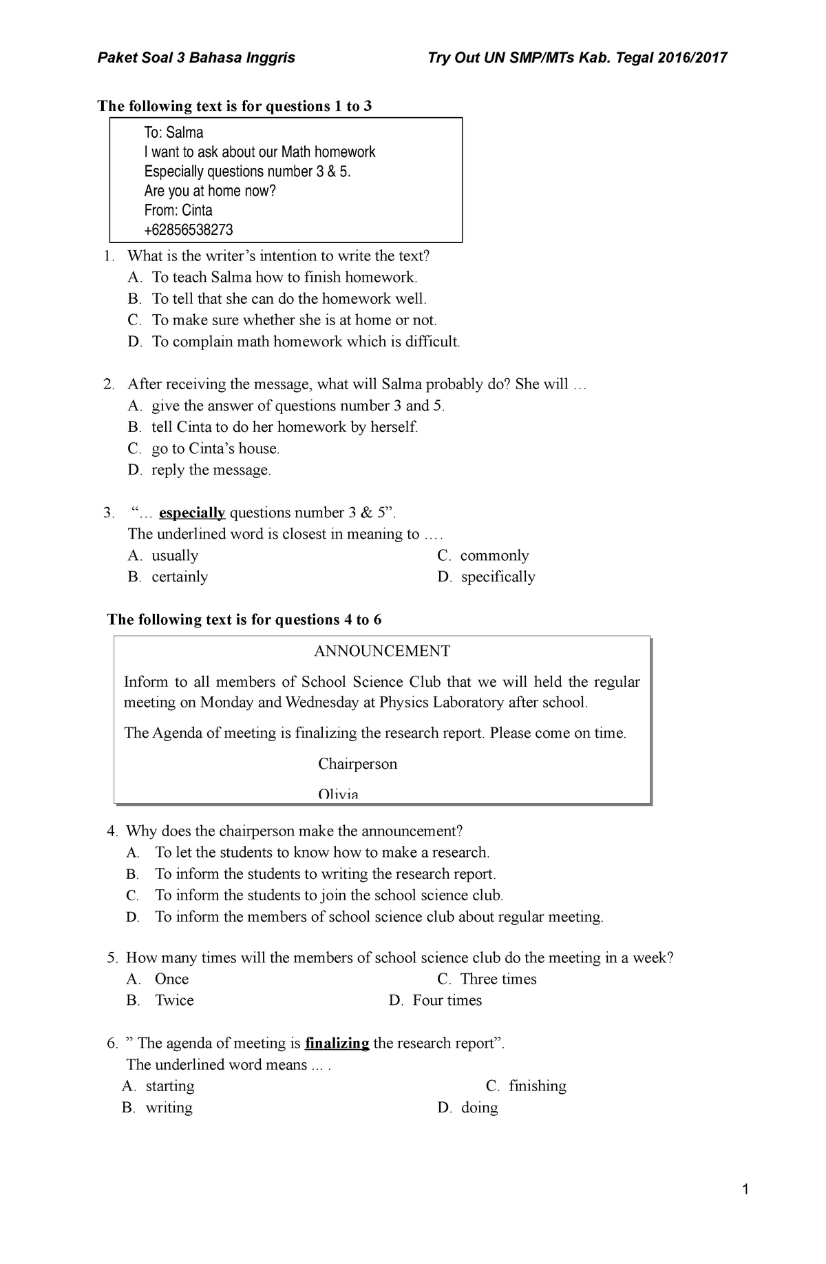 SOAL B. Inggris Paket 3 - Knaa Skkdkdo Jaaaaaaa Knaa Skkdkdo Jaaaaaaa ...