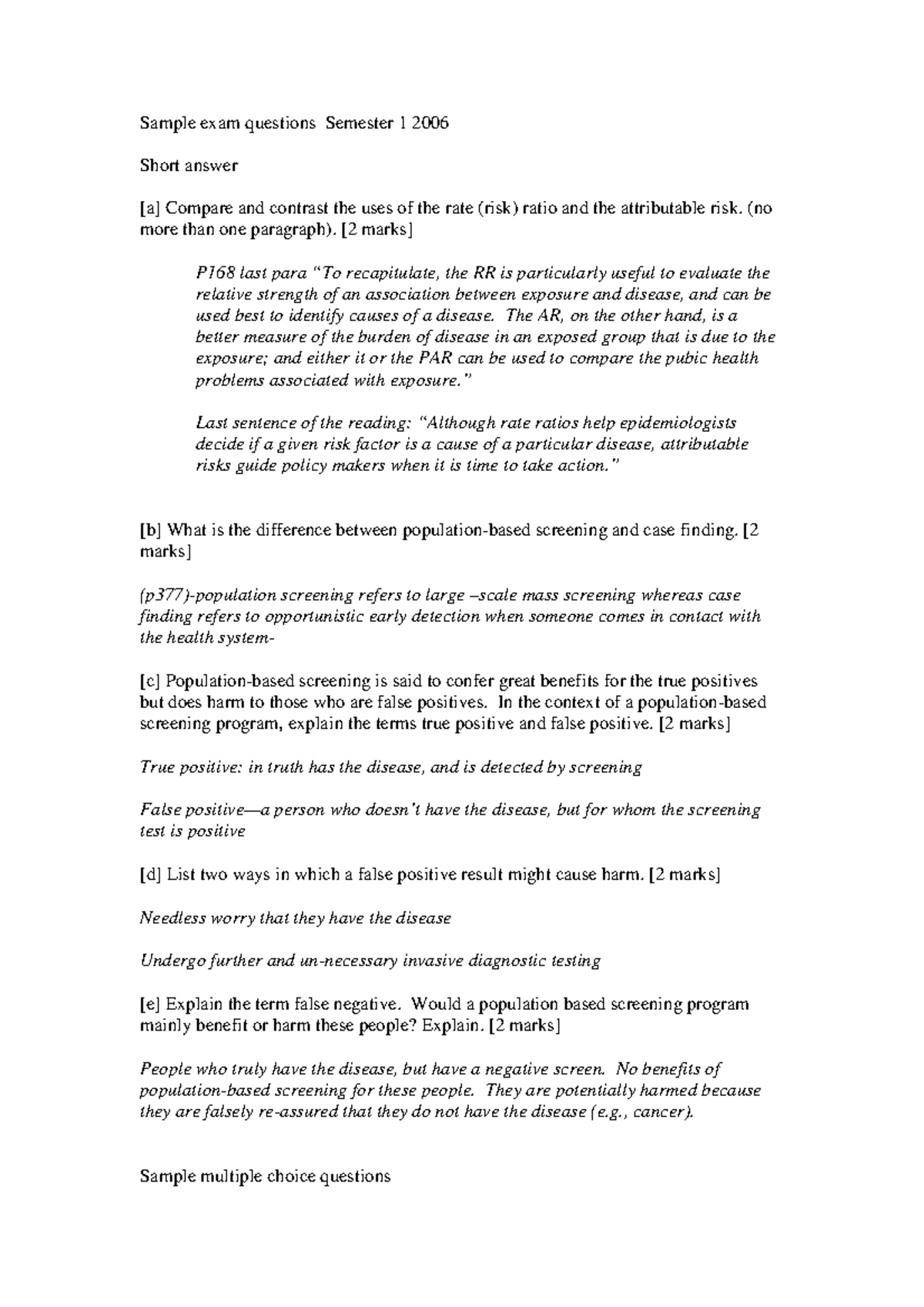 Sample of 20 exam queries and task for exam prep - Sample exam ...