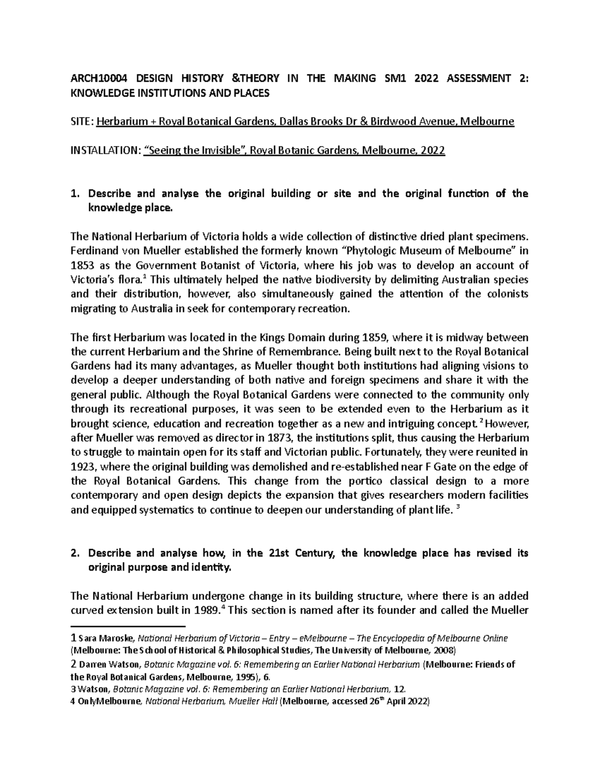 Assessment 2 Knowledge Instiutions ARCH10004 DESIGN HISTORY &THEORY