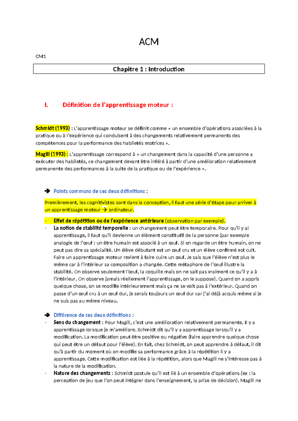 ACM-2 - Devoir maison - ACM CM Chapitre 1 : Introduction I. Définition ...
