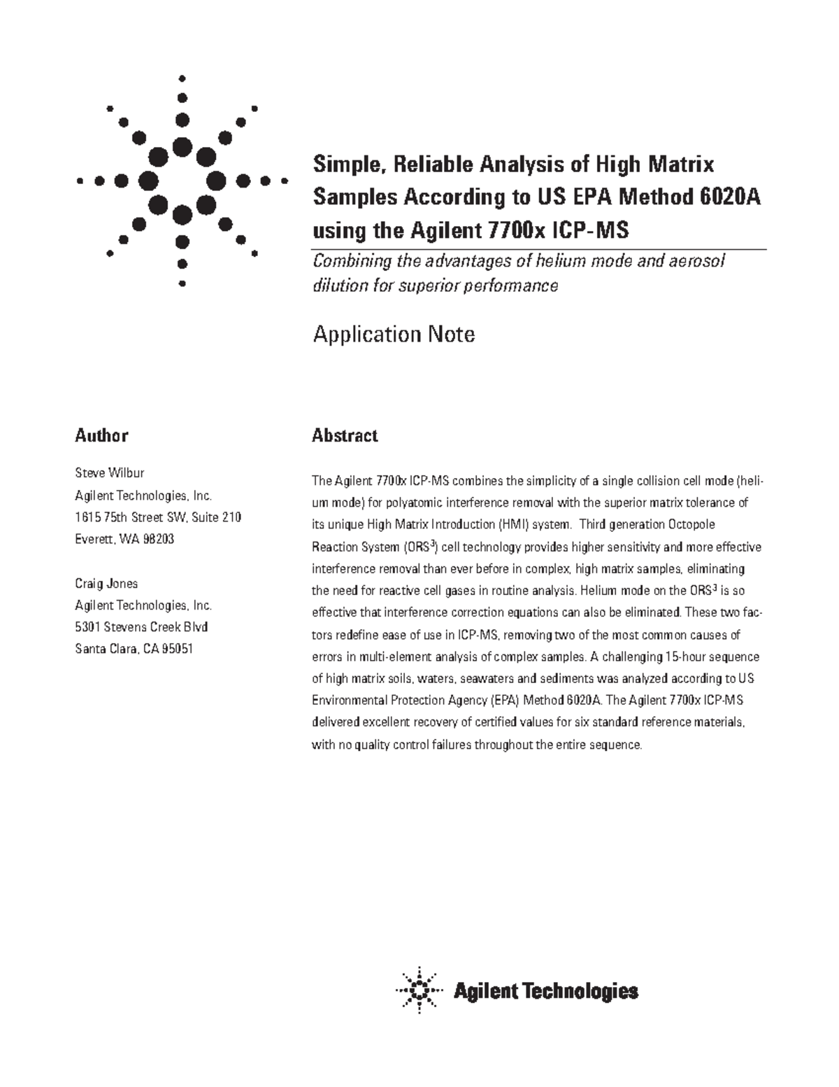 5990-5514EN - Simple, Reliable Analysis of High Matrix Samples ...
