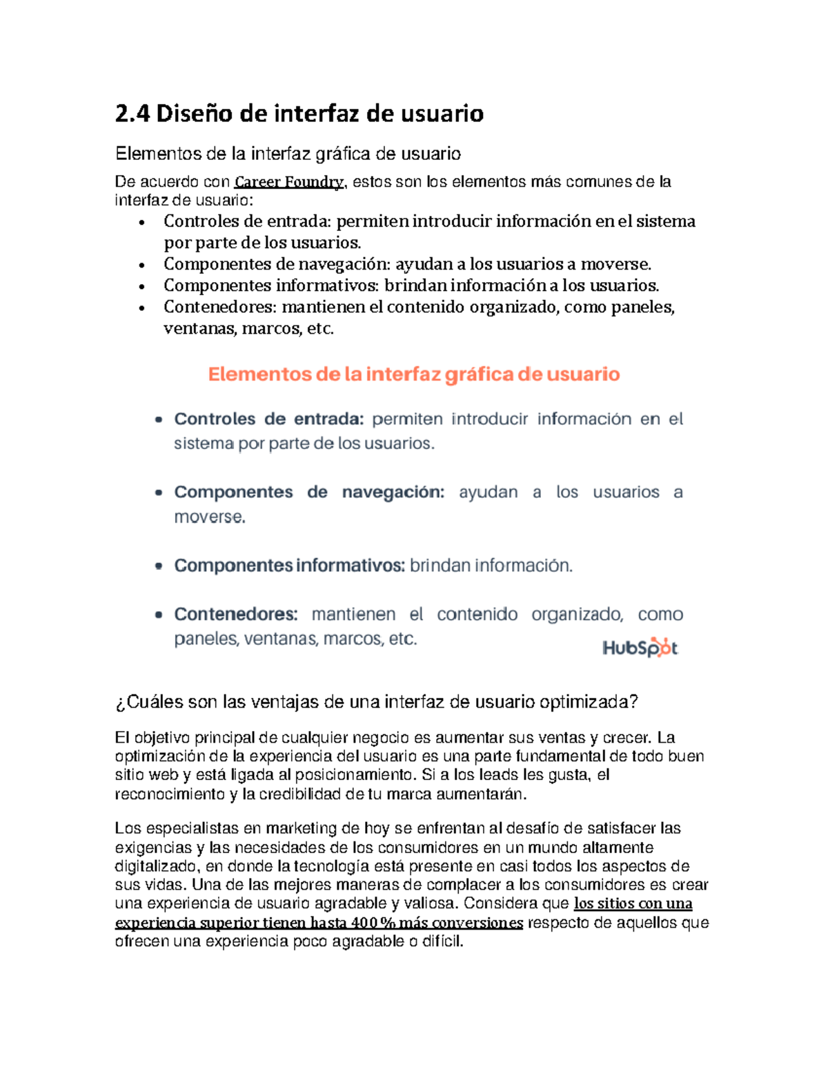 2.4 Diseño de interfaz de usuario 2 Diseño de interfaz de usuario