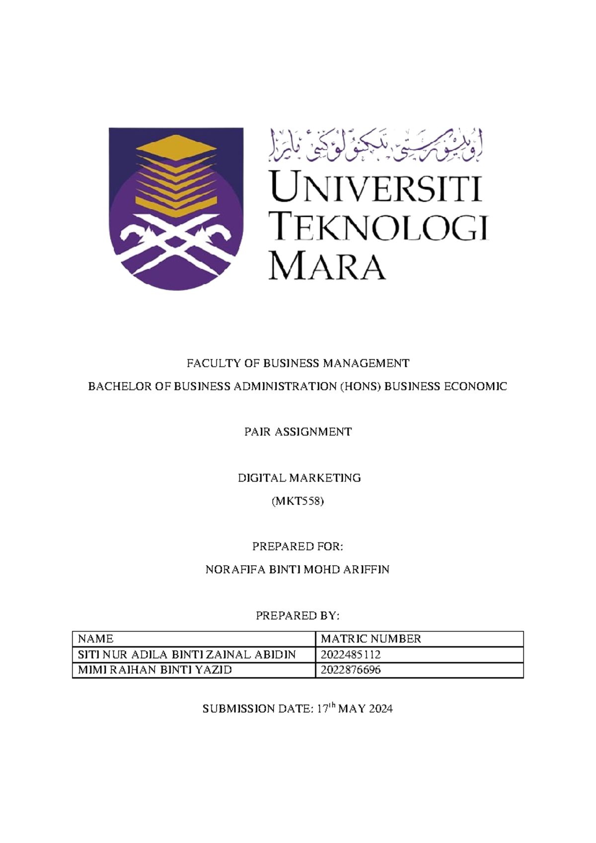 mkt558 group assignment infographic