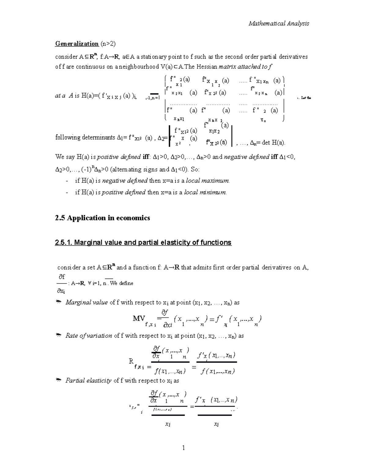 Mateatica 10 Summary Mathematical Analysis Studocu