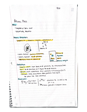 Def. Of Components Of Matter - CHEM 105 - Studocu