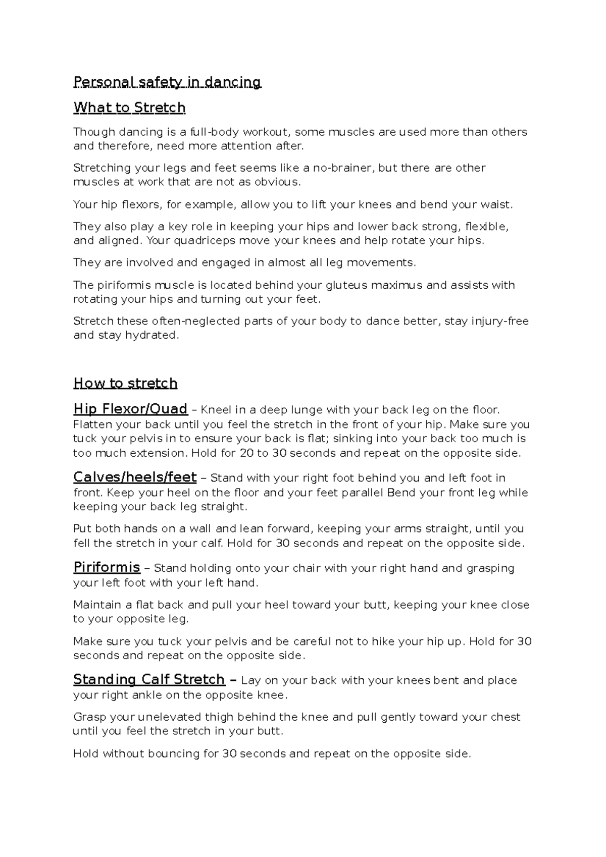 PHYSICAL EDUCATION and Health 12 HELPFUL NOTES FOR GRADE 12 STUDENTS ...
