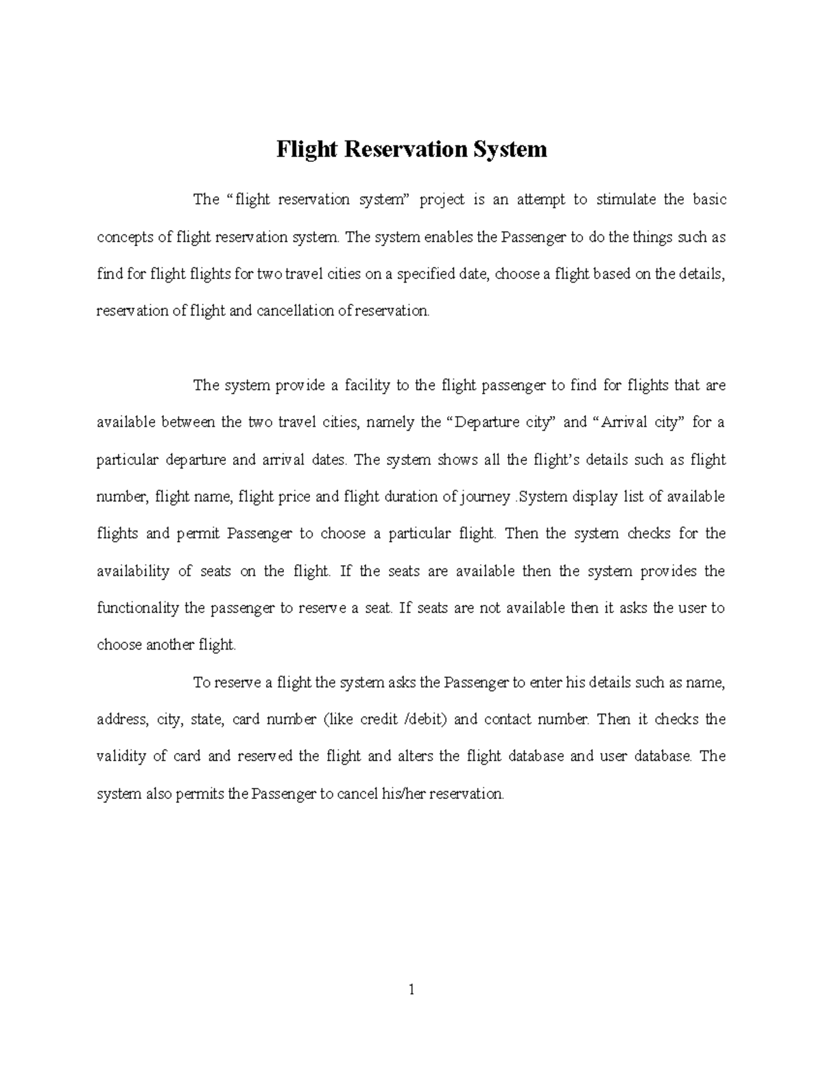 case study on flight reservation system