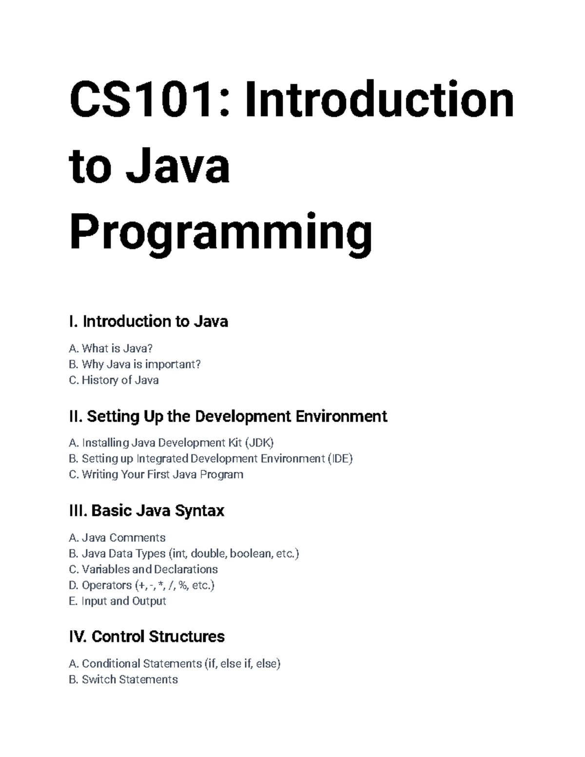 CS101 Introduction To Java Programming - Introduction To Java A. What ...