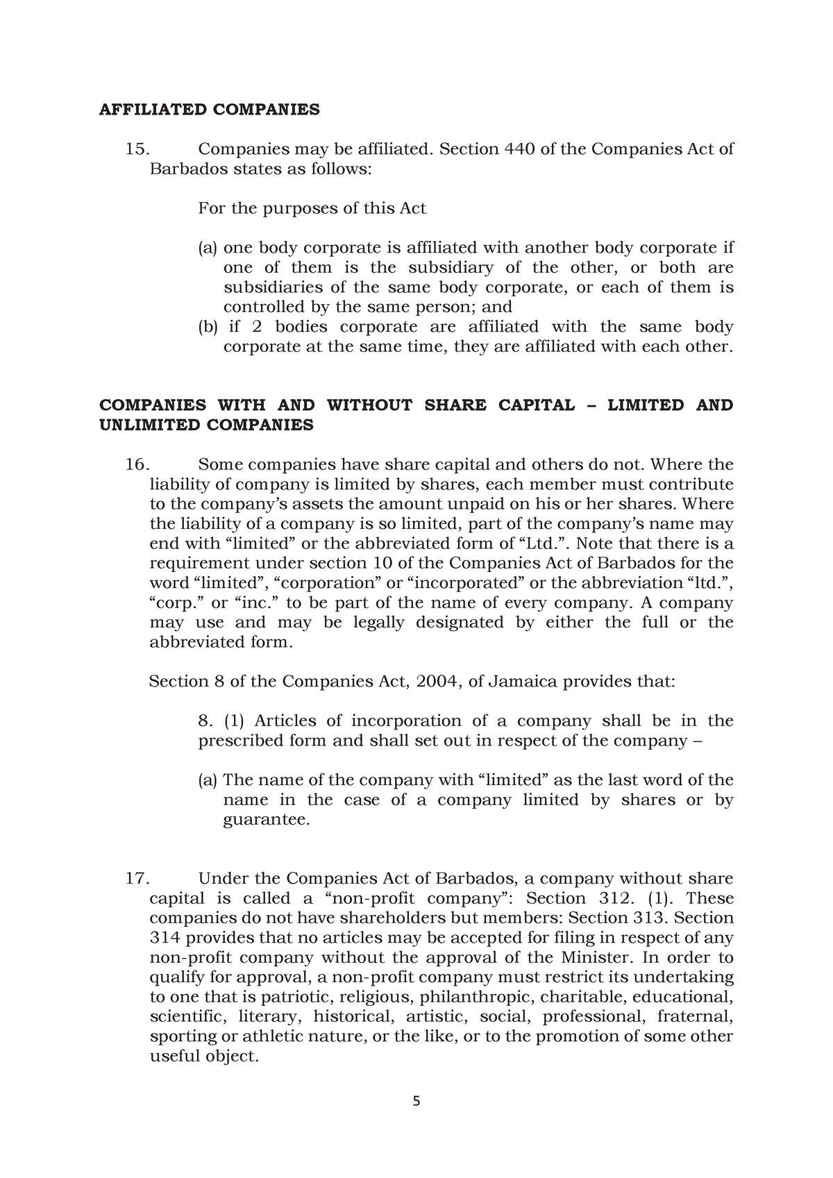 LAW 3110 - Company Law - Worksheet - Classification of Companies 5 - 5 ...