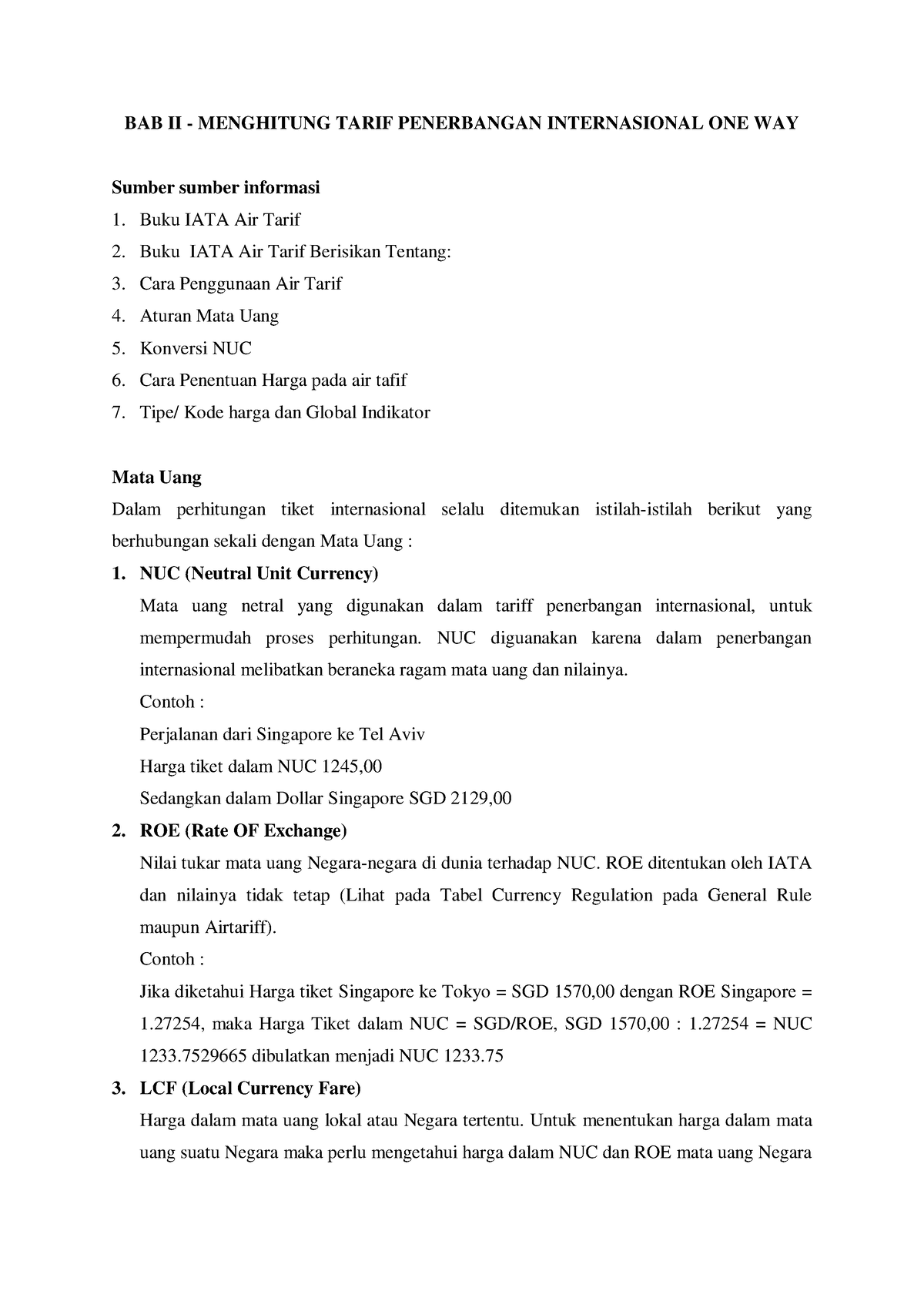 BAB II - Tarif Dan Dokumen Pasasi Internasional (Semester 6) - BAB II ...