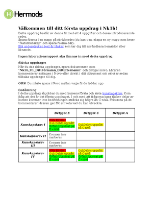 Naturkunskap 2 - Lab 2 - Undersökning Av Stärkelse Kurs: Naturkunskap 2 ...