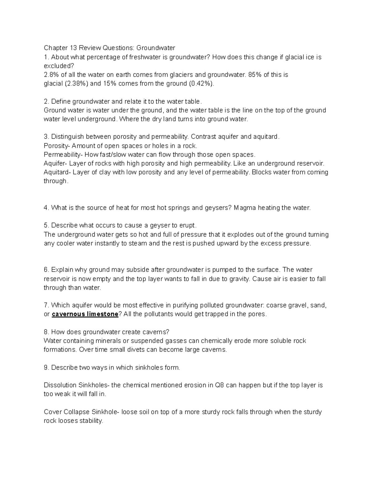 CH13 questions - I wasn't that consistant with style so sorry. These ...