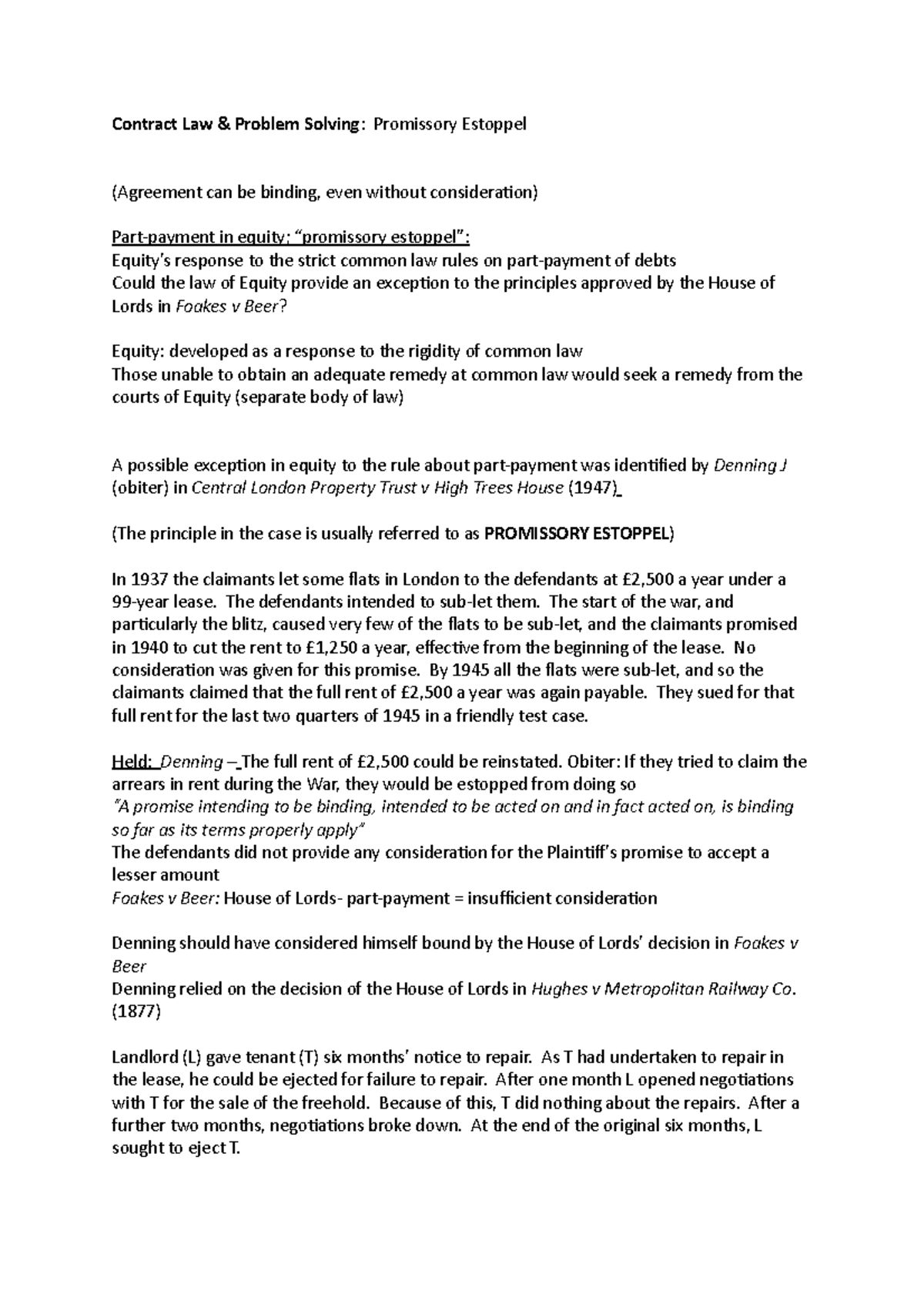 Promissory Estoppel - Contract Law &amp; Problem Solving: Promissory ...