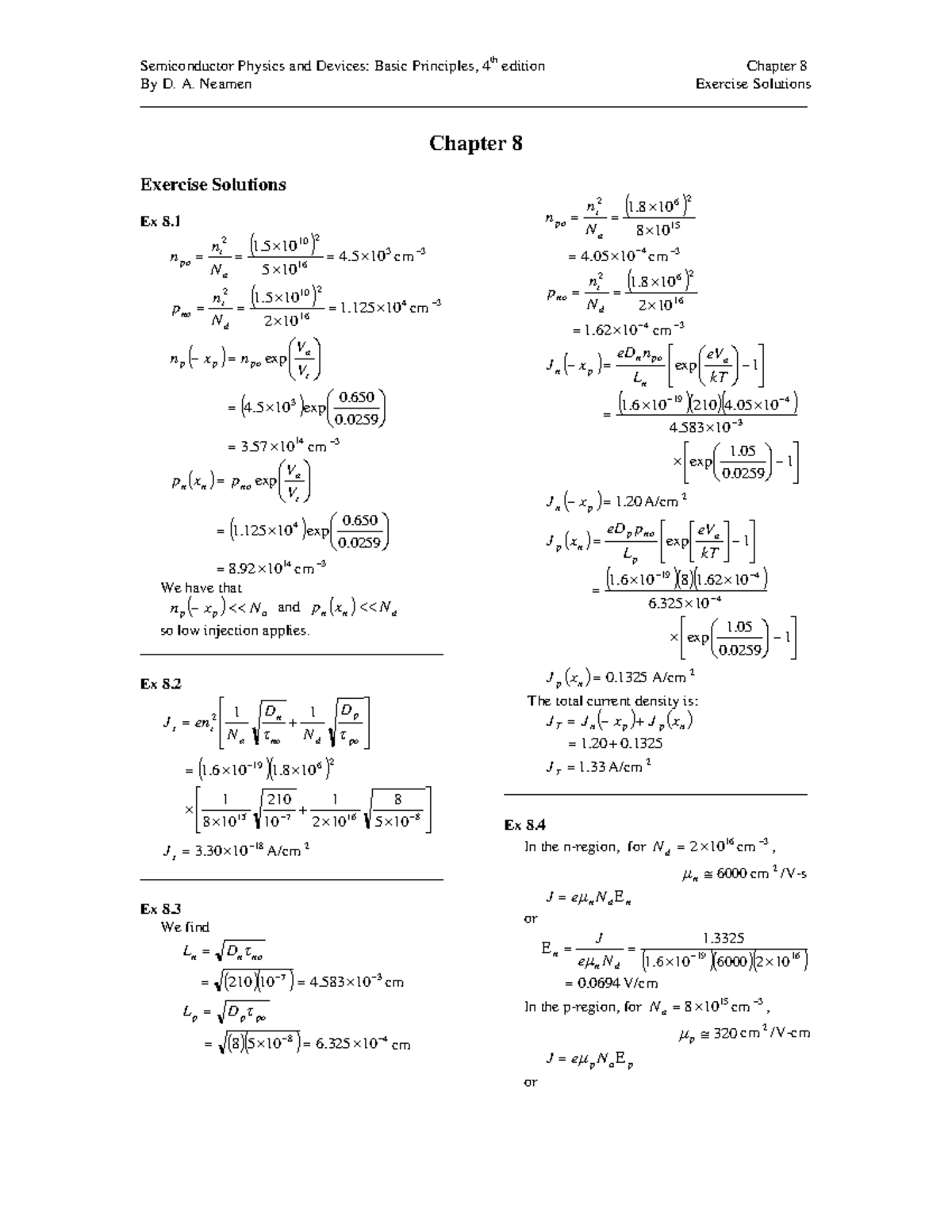 Chapter 8 - Semiconductor Physics And Devices: Basic Principles, 4 