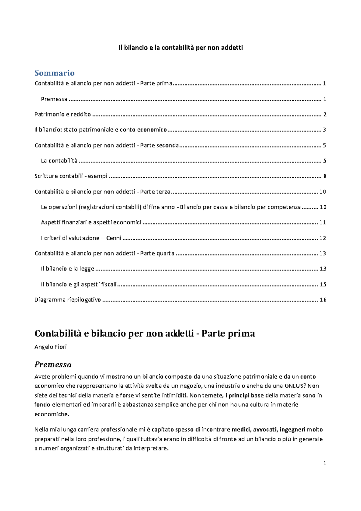 Appunti Di Contabilità E Bilancio Pdf