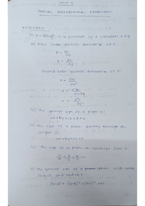 Unit - 1 - good - UNIT – I PARTIAL DIFFERENTIAL EQUATION INTRODUCDTION ...